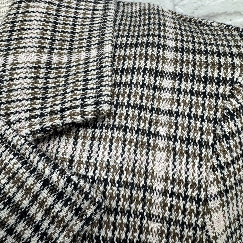 Anthropologie Maeve Collegiate Plaid Knit Blazer Jacket Asymmetrical Small EUC - Picture 7 of 16